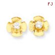 14k Flower 2.5mm CZ Post Earrings