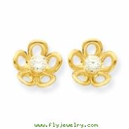 14k Flower w/CZ Post Earrings