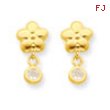 14k Flower w/CZ Post Earrings