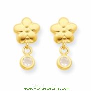 14k Flower w/CZ Post Earrings