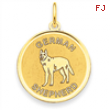 14k German Shepard Disc Charm