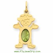 14K Girl 6x4 Oval  Genuine Peridot-Aug