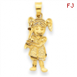 14k Girl Baseball Player Pendant