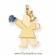 14k Girl with CZ December Birthstone Charm