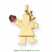 14k Girl with CZ January Birthstone Charm