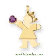 14k Girl with CZ June Birthstone Charm