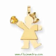 14k Girl with CZ November Birthstone Charm