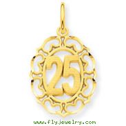 14K Gold  # 25 In Oval Pendant