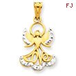 14K Gold  & Rhodium Love Angel Pendant