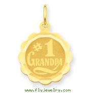 14K Gold  #1 Grandpa Disc Charm