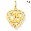 14K Gold  25 In A Heart Charm