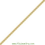14K Gold  2.5mm Flat Wheat Bracelet
