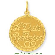 14K Gold  A Date To Remember Charm