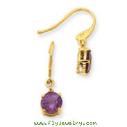 14K Gold  Amethyst & Diamond Dangle Earrings