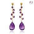 14K Gold  Amethyst Dangle Earrings