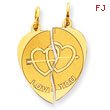 14K Gold  Break-Apart I Love You Charm