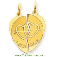 14K Gold  Break-Apart I Love You Charm