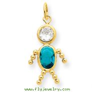 14K Gold  December Boy Gemstone Charm