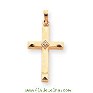 14K Gold  Diamond Cross Pendant