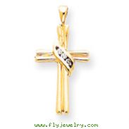 14K Gold  Diamond Cross Pendant