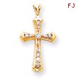 14K Gold  Diamond Cross Pendant