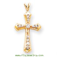 14K Gold  Diamond Cross Pendant