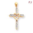 14K Gold  Diamond Cross Pendant