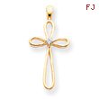 14K Gold  Diamond Cross Pendant