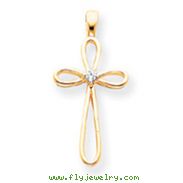 14K Gold  Diamond Cross Pendant