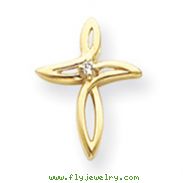 14K Gold  Diamond Passion Cross Pendant