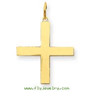 14K Gold  Laser Designed Cross Charm
