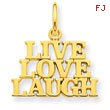 14K Gold  Live Love Laugh Charm