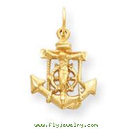 14K Gold  Mariners Cross Pendant