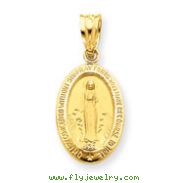 14K Gold  Miraculous Medal Pendant