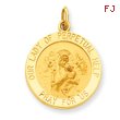 14K Gold  Our Lady of Perpetual Help Medal Pendant