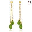 14K Gold  Peridot Dangle Earrings