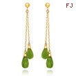 14K Gold  Peridot Dangle Earrings