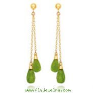 14K Gold  Peridot Dangle Earrings