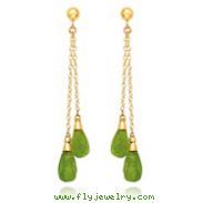 14K Gold  Peridot Dangle Earrings