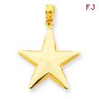 14K Gold  Polished 3-D Star Pendant