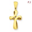 14K Gold  Polished Cross Charm