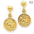 14K Gold  Polished Raphael Angel Earrings