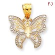 14K Gold & Rhodium Butterfly Charm