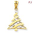 14K Gold & Rhodium Christmas Tree Pendant