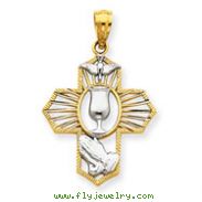 14K Gold & Rhodium Cross Pendant