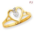 14K Gold & Rhodium Cut-Out Heart Ring