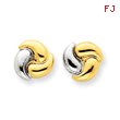 14K Gold & Rhodium Polished Fancy Post Ear