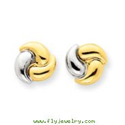 14K Gold & Rhodium Polished Fancy Post Ear