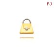 14K Gold & Rhodium Purse Necklace