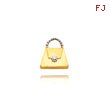 14K Gold & Rhodium Purse Necklace